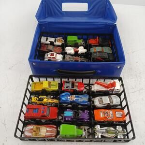 Hot Wheels 24-Car Carrying Case Lot Mixed Models & Years Diecast Vehicles Set